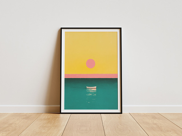 Plakat - Boat alone
