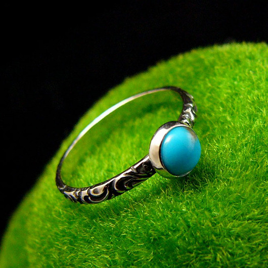 Pierścionek pierścień ze srebra elfik - turkus - srebro 5