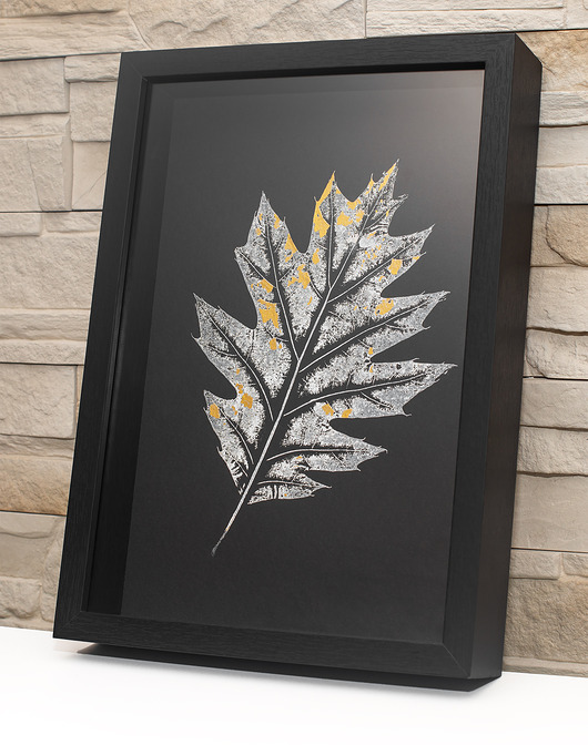 Autorska grafika botaniczna wykonana ręcznie techniką monotypii