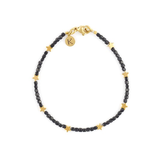 Bransoletka z gwiazdkami - czarny Spinel