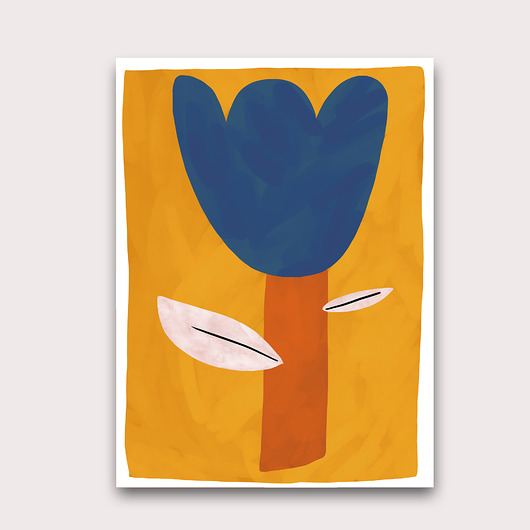 Plakat niebieski tulipan