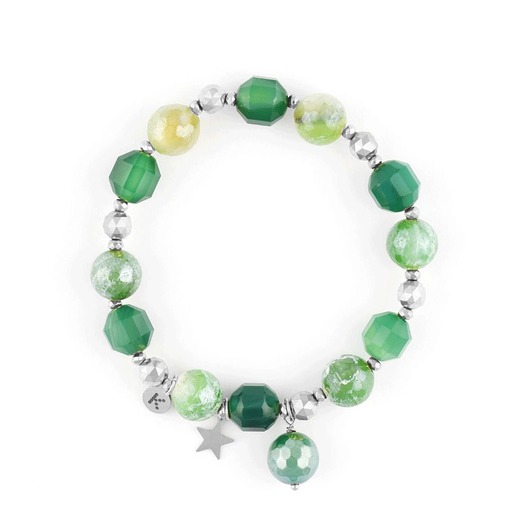 Bransoletka mix kamieni Royal Green z gwiazdką
