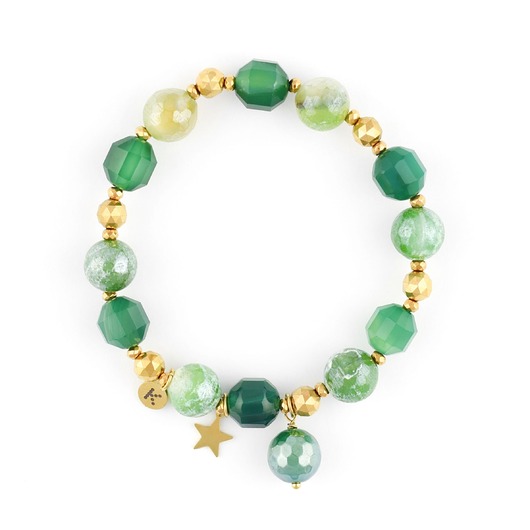 Bransoletka mix kamieni Royal Green z gwiazdką