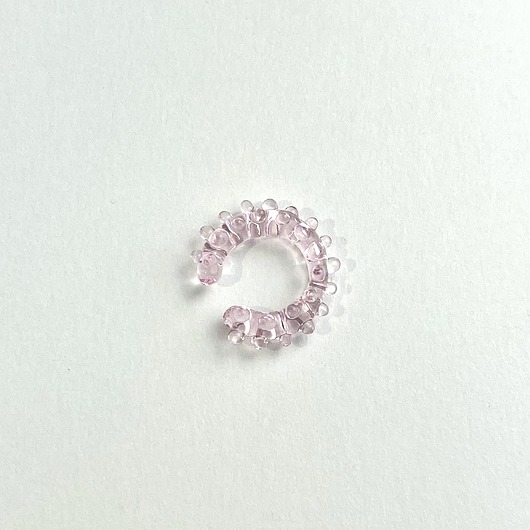 Szklana nausznica Pixie różowa