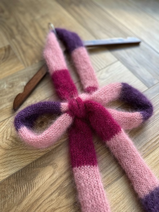 Szalik&scrunchie wełniano jedwabne Komplet