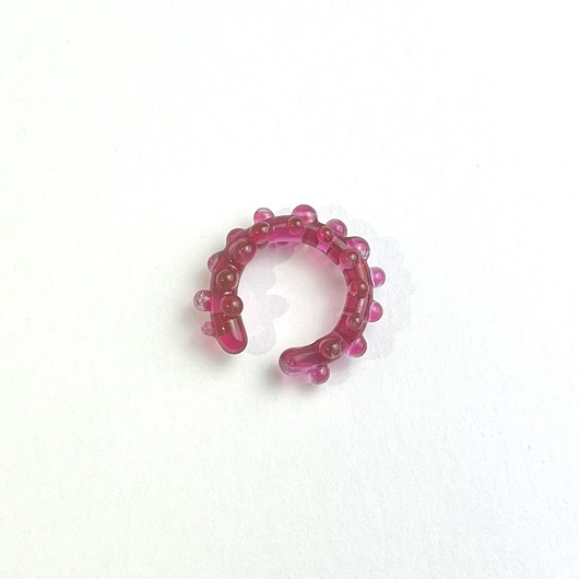 Szklana nausznica Pixie fuksja