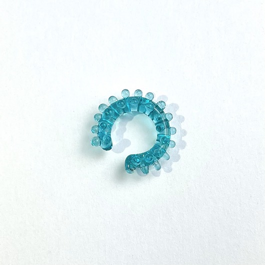 Szklana nausznica Pixie turkusowa