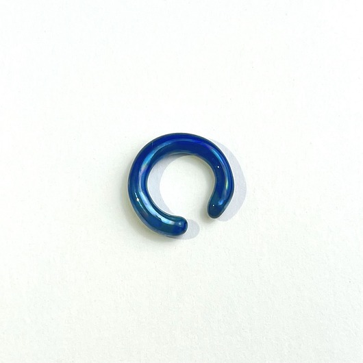 Szklana nausznica Pixie granatowa z efektem lustra