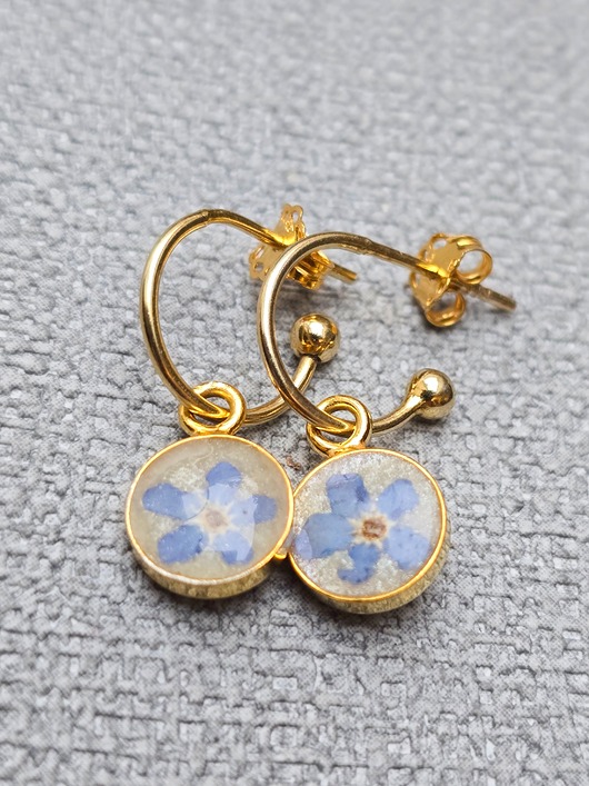 Kolczyki pozłacane Mini Niezapominajki