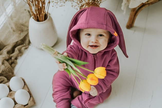 Kombinezon królik - ciemny róż