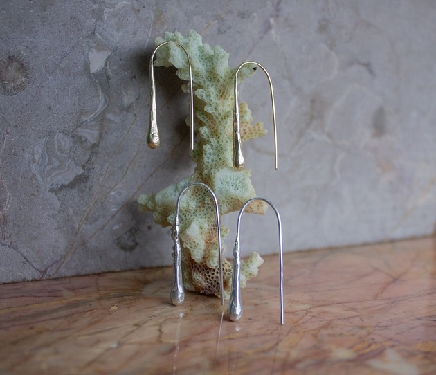 Kolczyki pozłacane Two Drops
