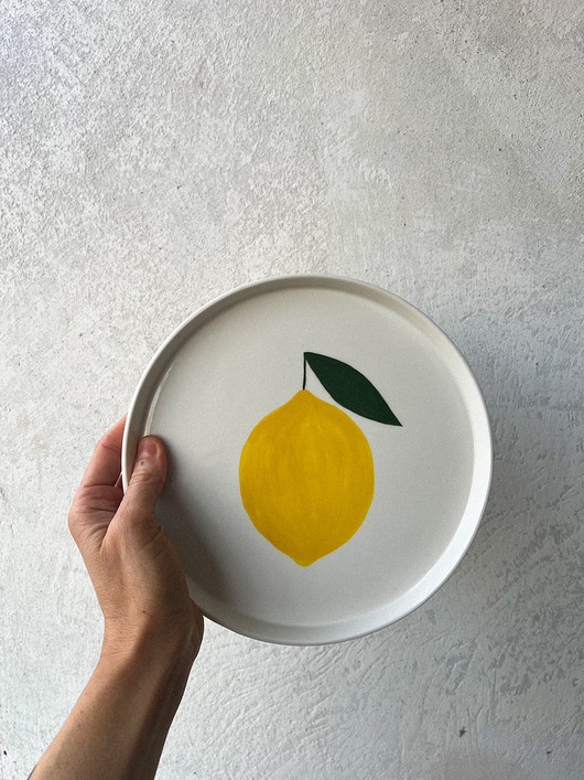 Talerz porcelanowy z cytryną LA LUZ / 21 cm