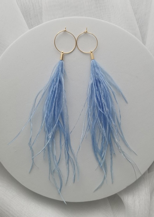 Kolczyki z piór topaz