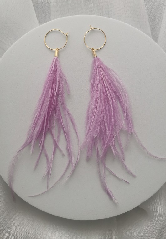 Kolczyki z piór kwarc