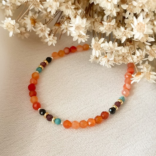 Bransoletka SUNNY karneol turmalin magnezyt granat