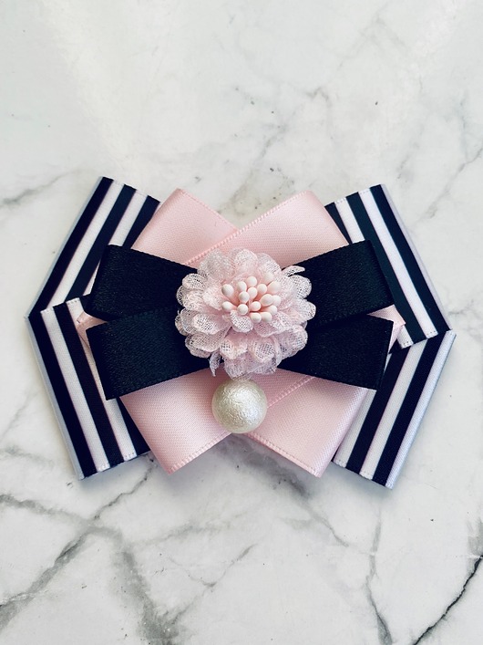 Brosza z różowym kwiatkiem i perłą NEW