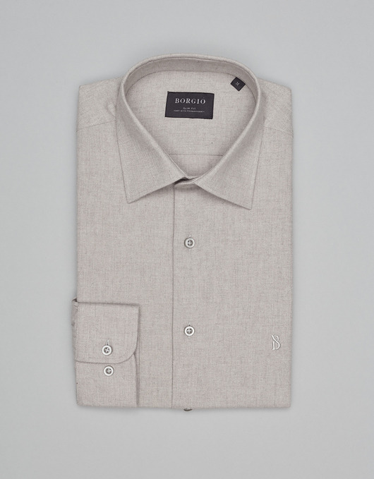 Męska koszula flumeri 00516 beżowy slim fit