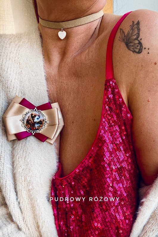 Brosze z Pieskiem rasy Spaniel Cavalier Nowość