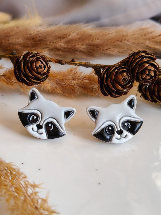 Kolczyki szopy z podobizną szopa dla miłośnika zwierząt prezent dla niej