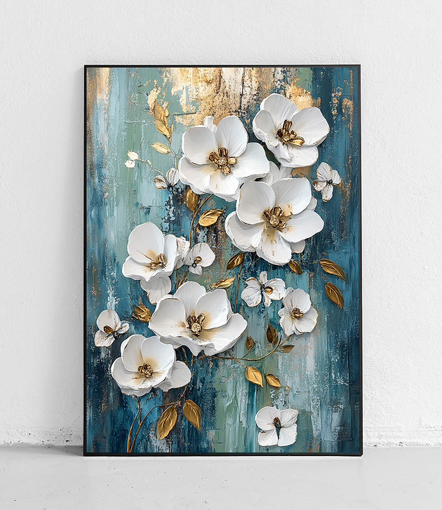 Plakat Złote kwiaty luksusu