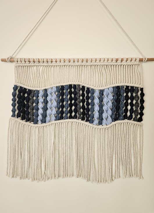 Makrama w odcieniach wody