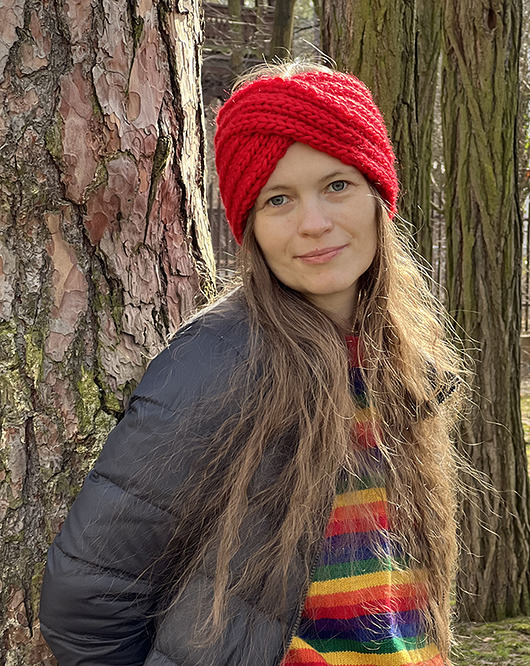 Opaska wełniana czerwona