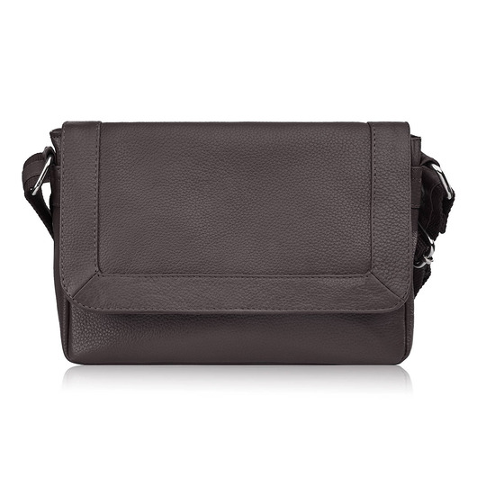 Torebka damska mała listonoszka skórzana na ramię BRĄZOWA E-35-BR