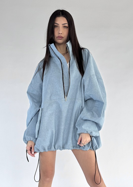 Bluza jeansowa loosezip oversize denim light blue