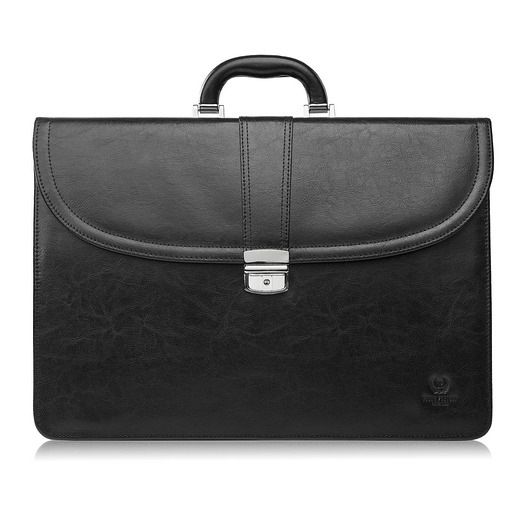 Aktówka męska skórzana do ręki i na ramię elegancka czarna S-42-BL