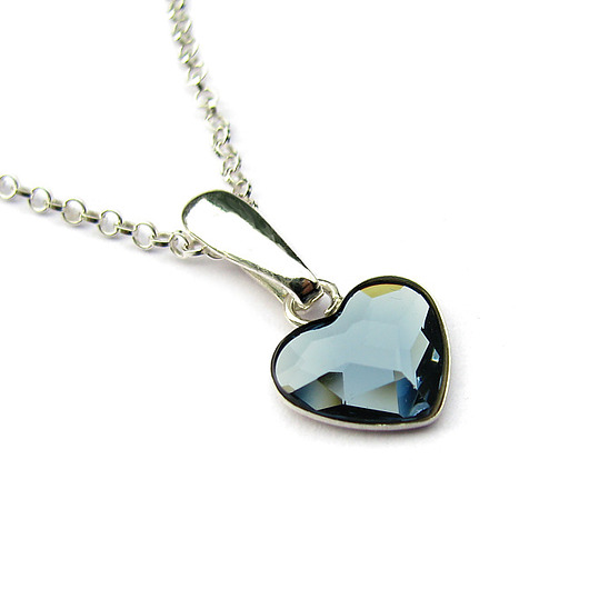 Jeansowe serce - wisior