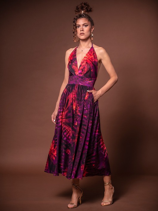 Rozkloszowana Sukienka Hot Tropical