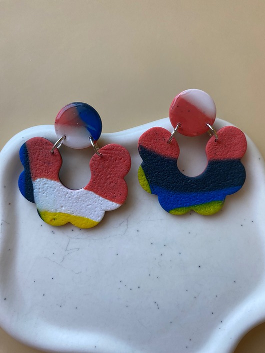 Kolczyki wiszące kwiaty ALE 44