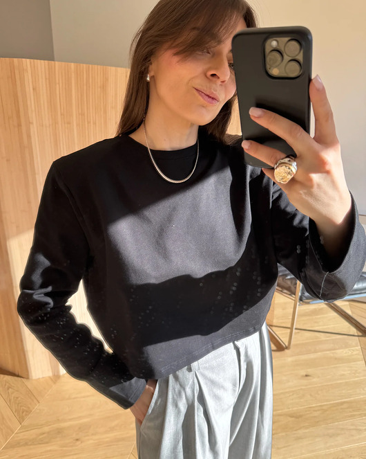 Longsleeve Mood short black