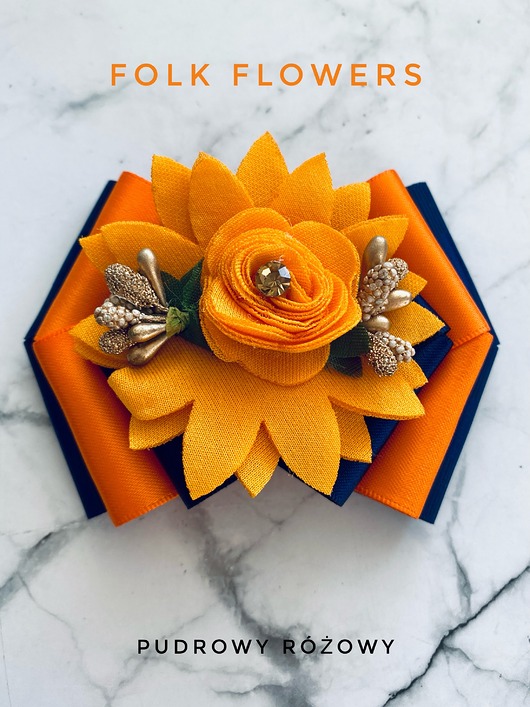 Brosza z kolekcji FOLK Flowers z kolorowym kwiatem New