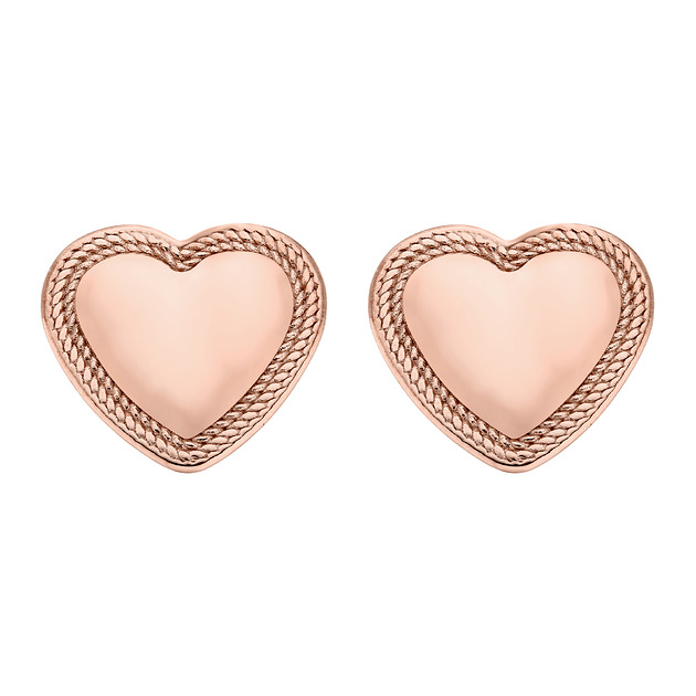 Kolczyki serca z różowego złocenia
