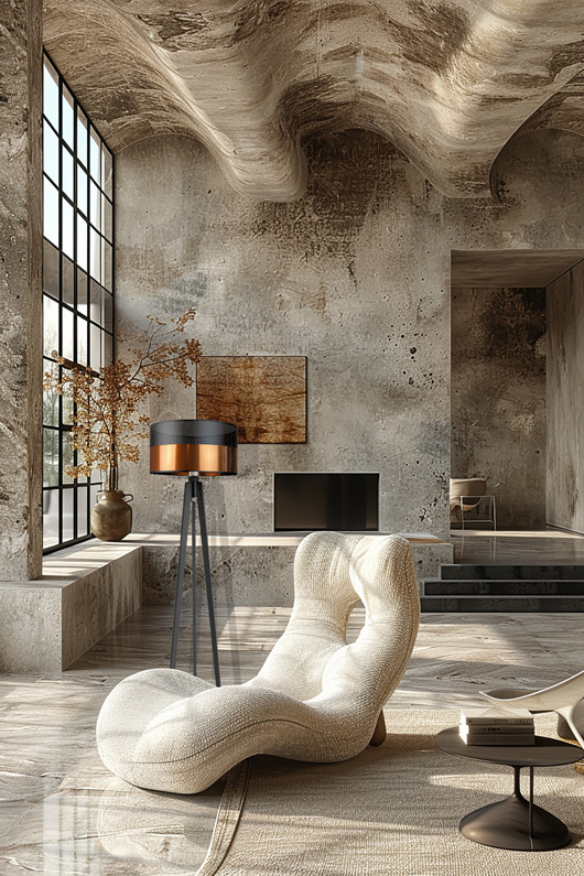 Drewniana lampa stojąca na trójnogu do salonu do czytania MIAMI GLAM