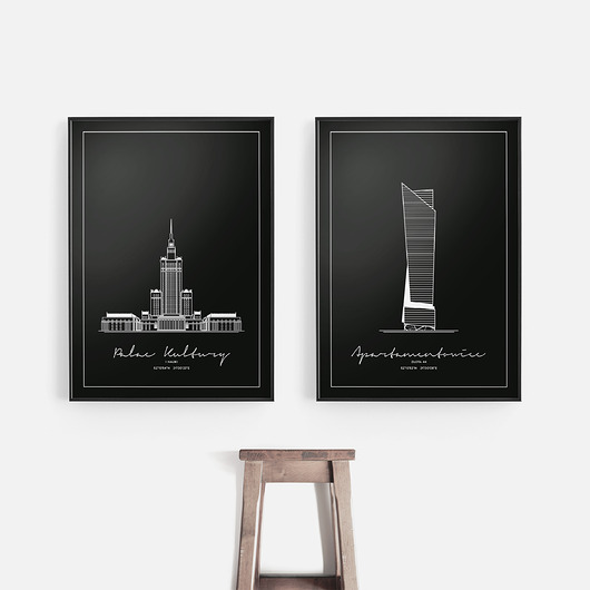 Zestaw 2 plakatów - Warszawa - Złota 44 & PKiN