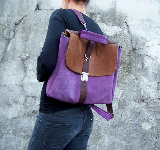 PLECAK / TORBA liliowo-brązowa