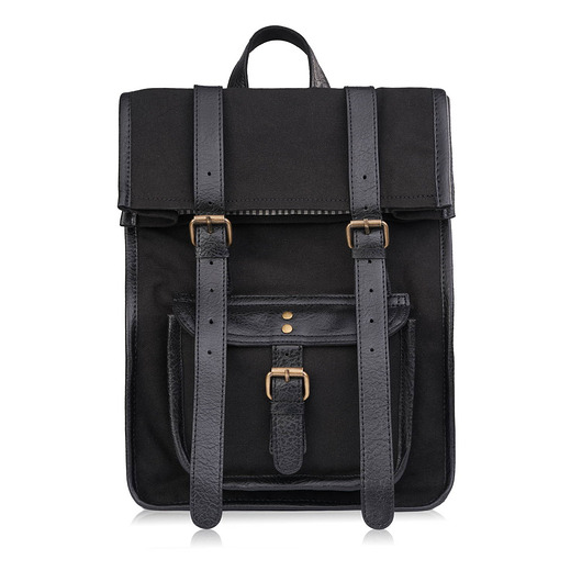 Plecaczek damski retro vintage miejski bawełniany canvas skóra syntetyczna
