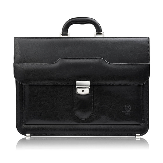 Aktówka męska skórzana do ręki i na ramię elegancka czarna S-45-BL