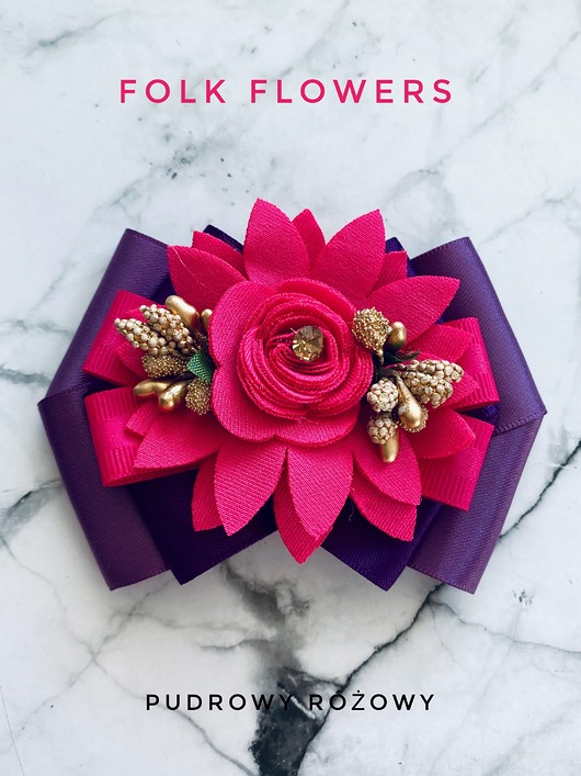 Brosza z kolekcji FOLK Flowers z kolorowym kwiatem New