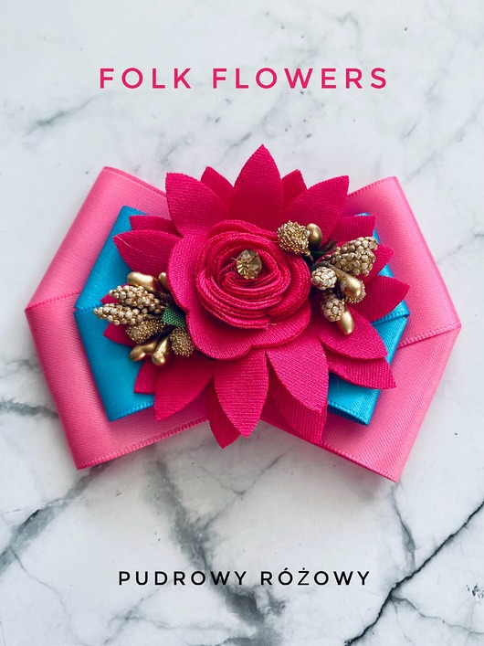 Brosza z kolekcji FOLK Flowers z kolorowym kwiatem New
