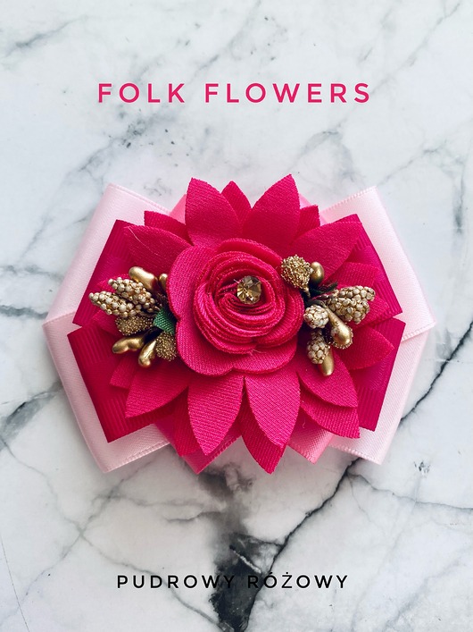 Brosza z kolekcji FOLK Flowers z kolorowym kwiatem New