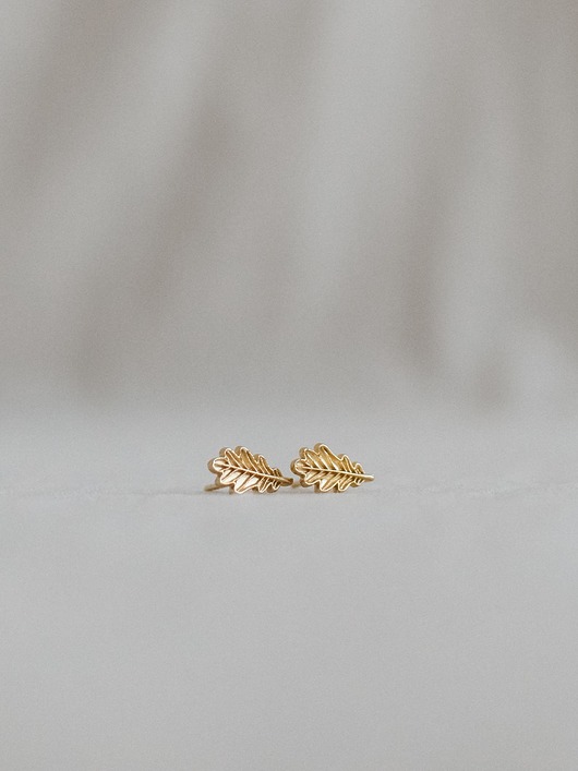 Pozłacane kolczyki LISTKI DĘBU