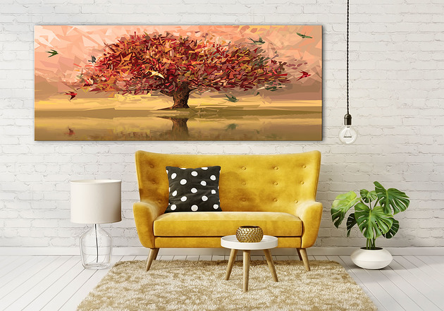 Obraz na płotnie PEJZAŻ DZREWO- 150x60cm