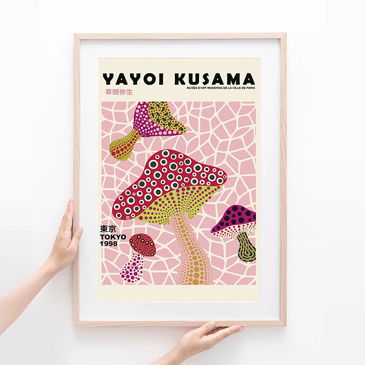 Plakat Różowe grzyby Kusama