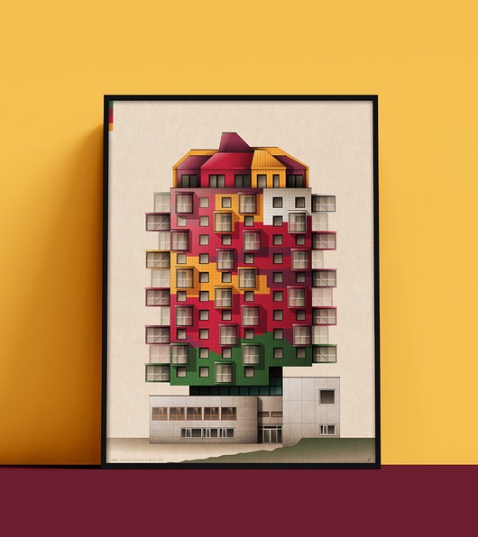Plakat Ting 1, szwedzki blok mieszkalny
