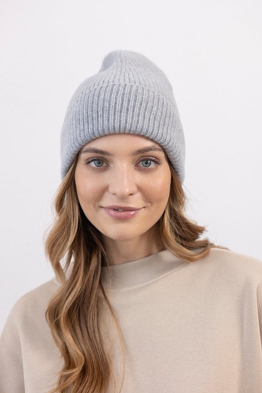 Czapka Gentle Cashmere Szary Melanż