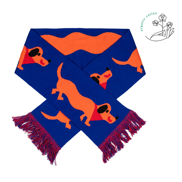 Szalik z bawełny organicznej jamnik granatowy