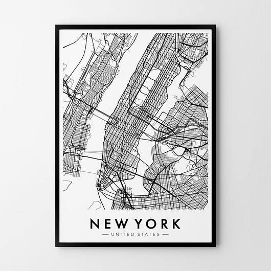 Nowy Jork New York Plakat Mapa